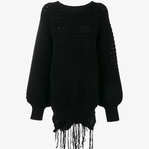 Simone Rocha Oversized Chunky Wool Knit Black Swea